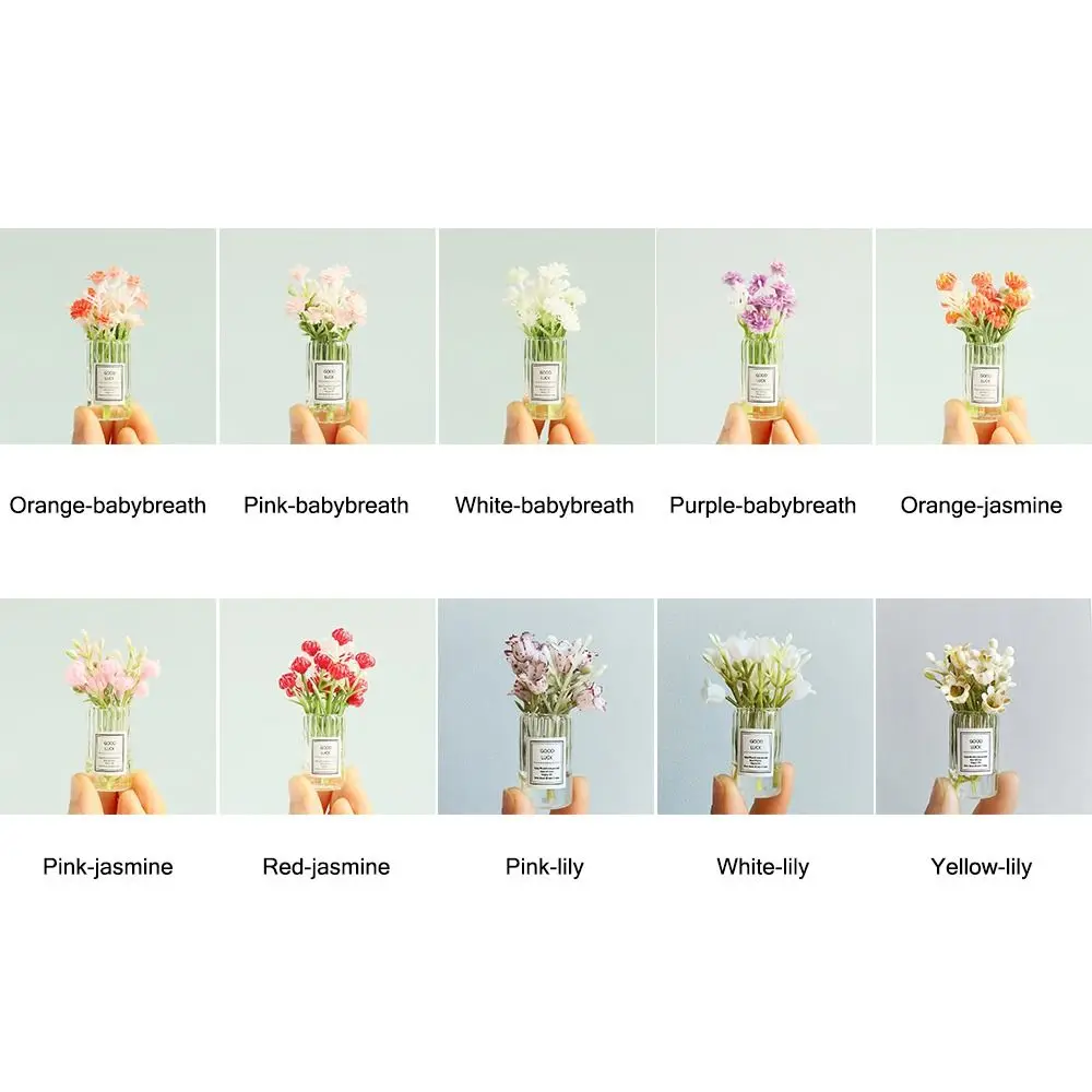 Florero multicolor en miniatura para casa de muñecas