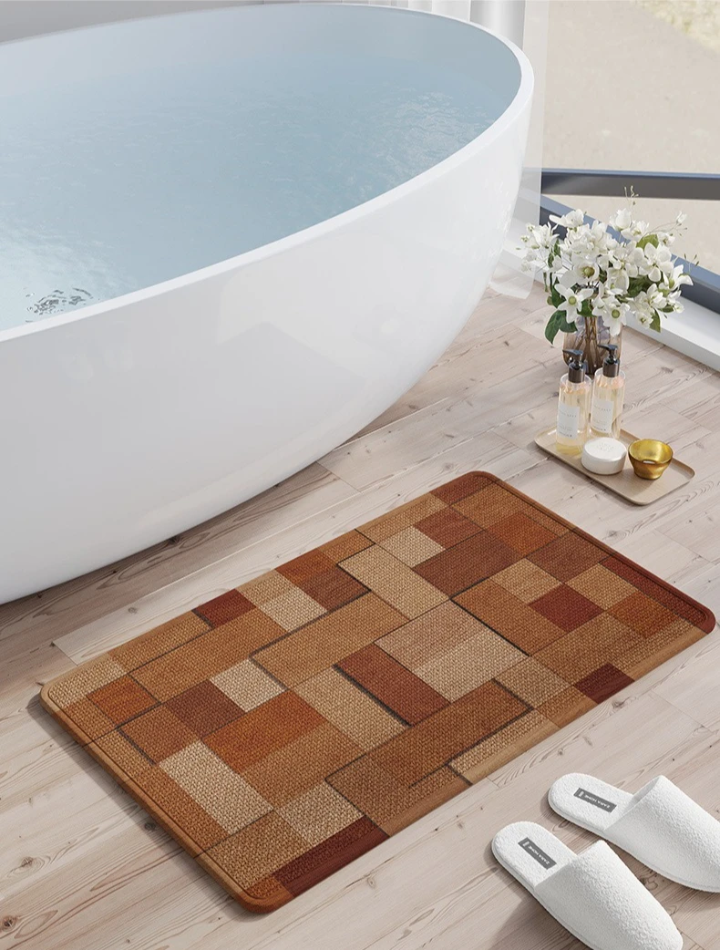Alfombra de baño absorbente con base de goma