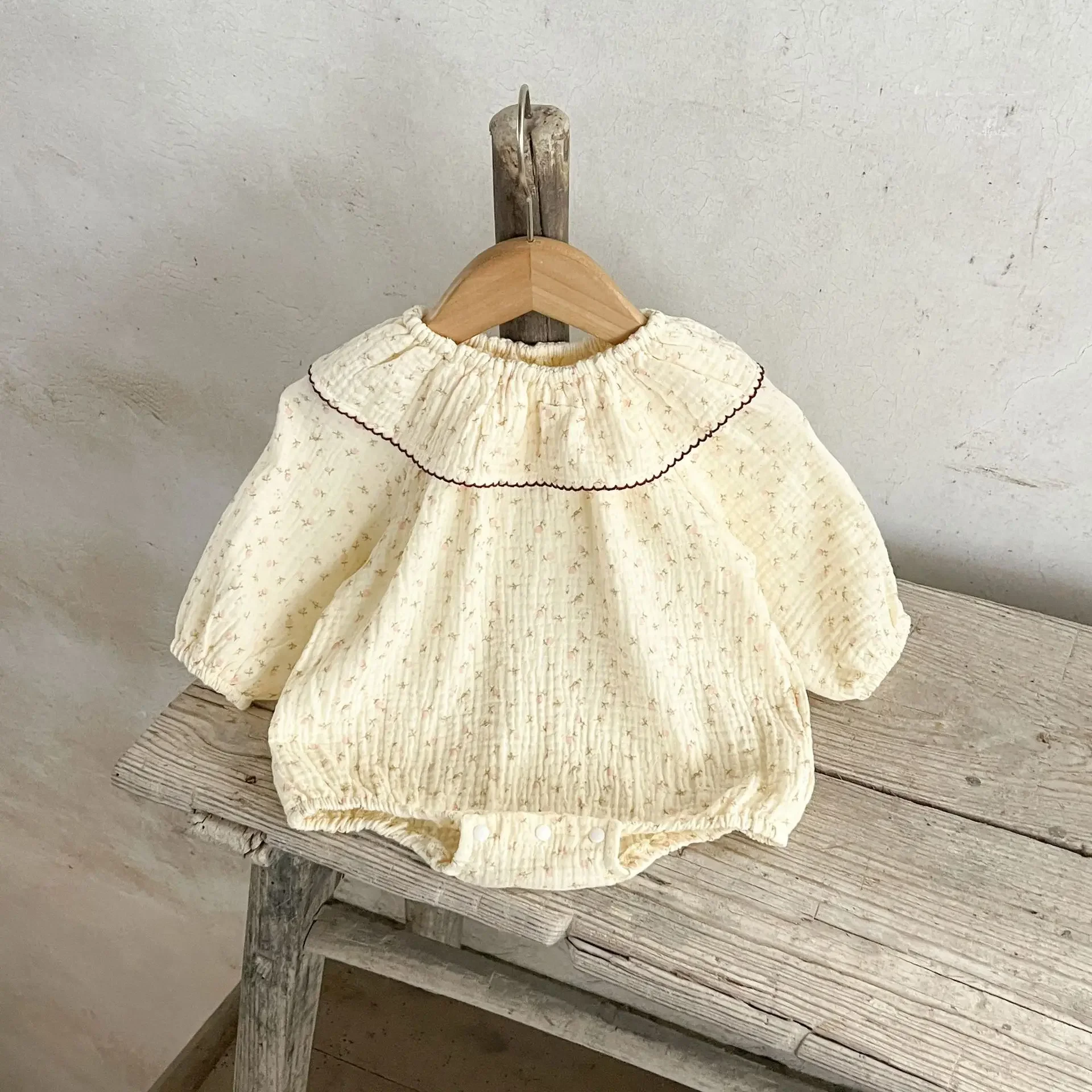 MILANCEL Mono floral para niña – Enterizo suave con cuello loto 0-3 años