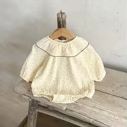 MILANCEL Mono floral para niña – Enterizo suave con cuello loto 0-3 años