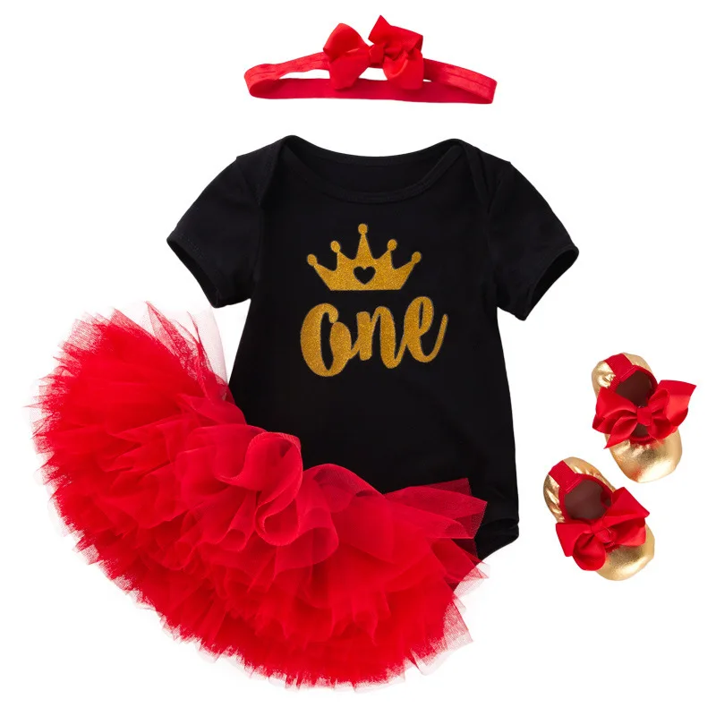 Conjunto de fiesta para niña: pelele y falda tul con diadema