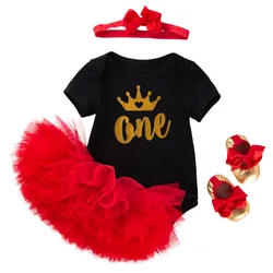 Conjunto de fiesta para niña: pelele y falda tul con diadema