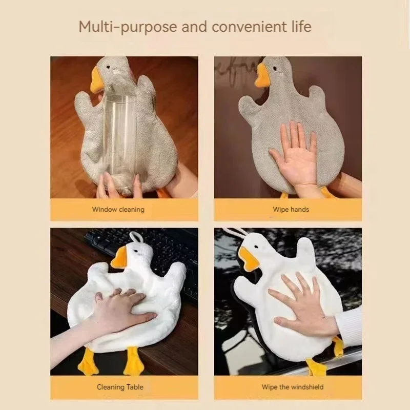 Toalla de mano infantil colgante con pato de caricatura secado rápido - imagen 5