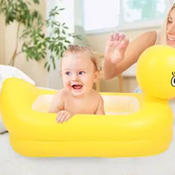 Bañera inflable antideslizante para bebés de PVC con dibujos
