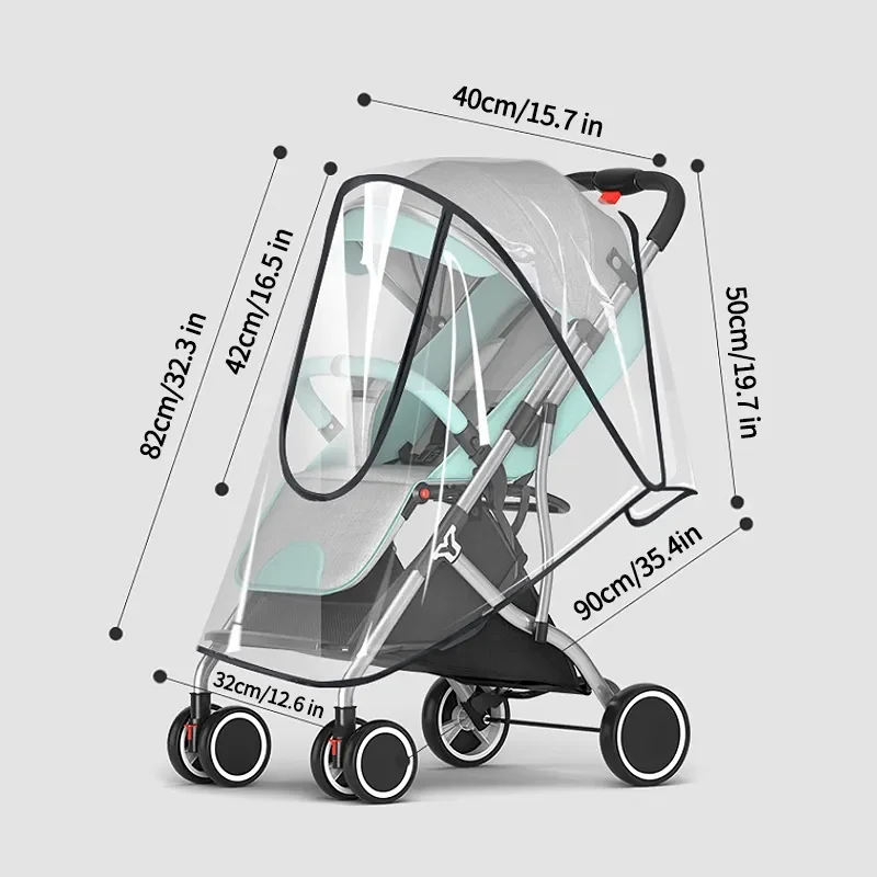 Funda de lluvia universal para carrito – Transparente y transpirable - imagen 2