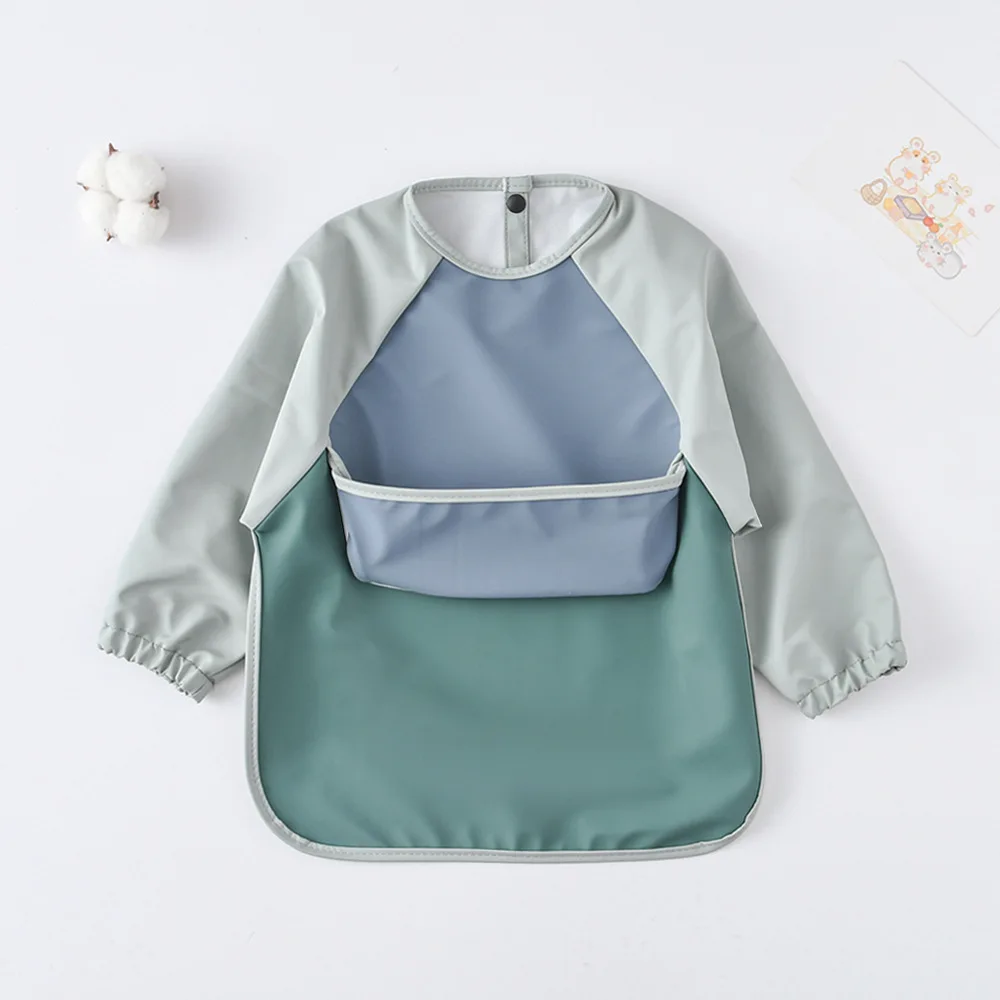 Babero impermeable de manga larga en PU, limpieza fácil - imagen 4