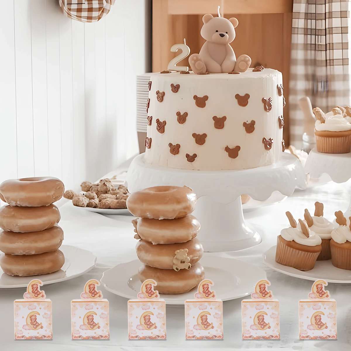 Caja regalo cuadrada de oso peluche marrón - imagen 5