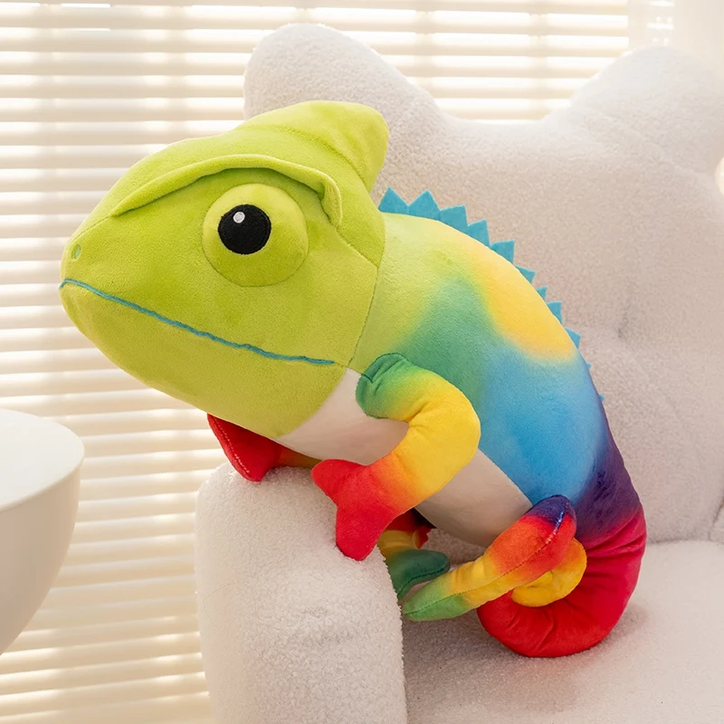 Peluche camaleón con cola móvil, gordo y suave, almohada cálida - imagen 2