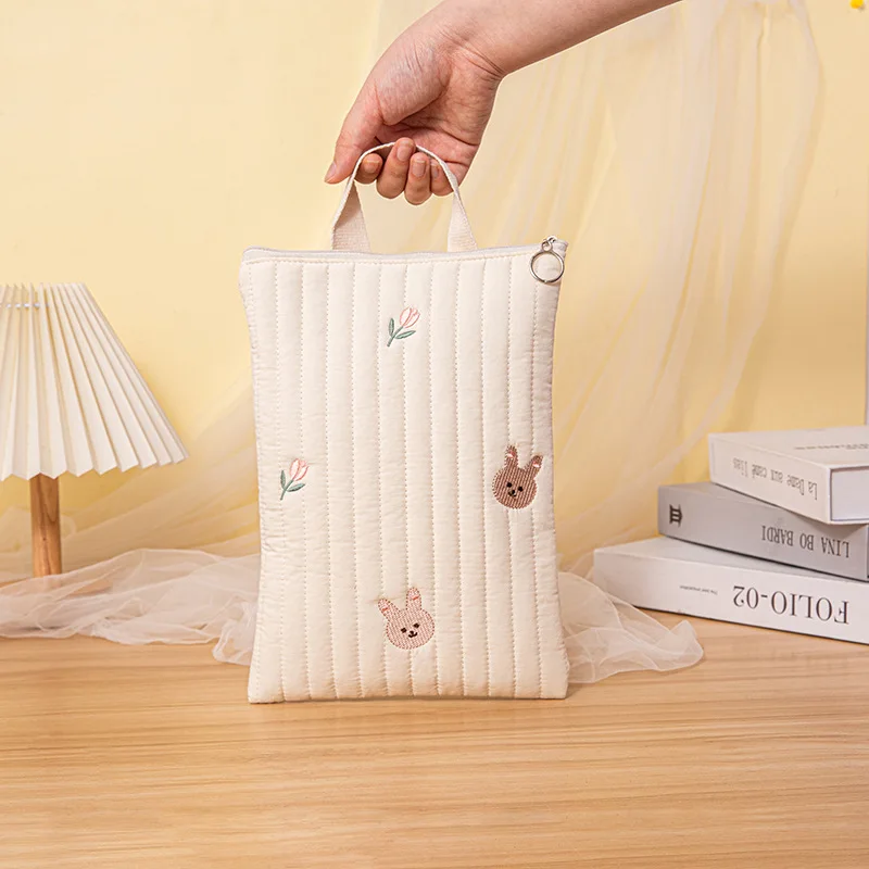 Bolsa de pañales con bordado de oso y estilo coreano para bebé - imagen 5