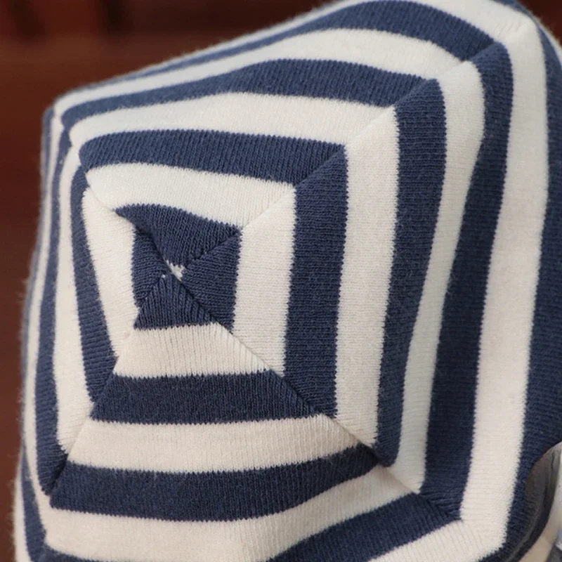 Gorro invierno algodón para bebé recién nacido – Rayas doble capa - imagen 2