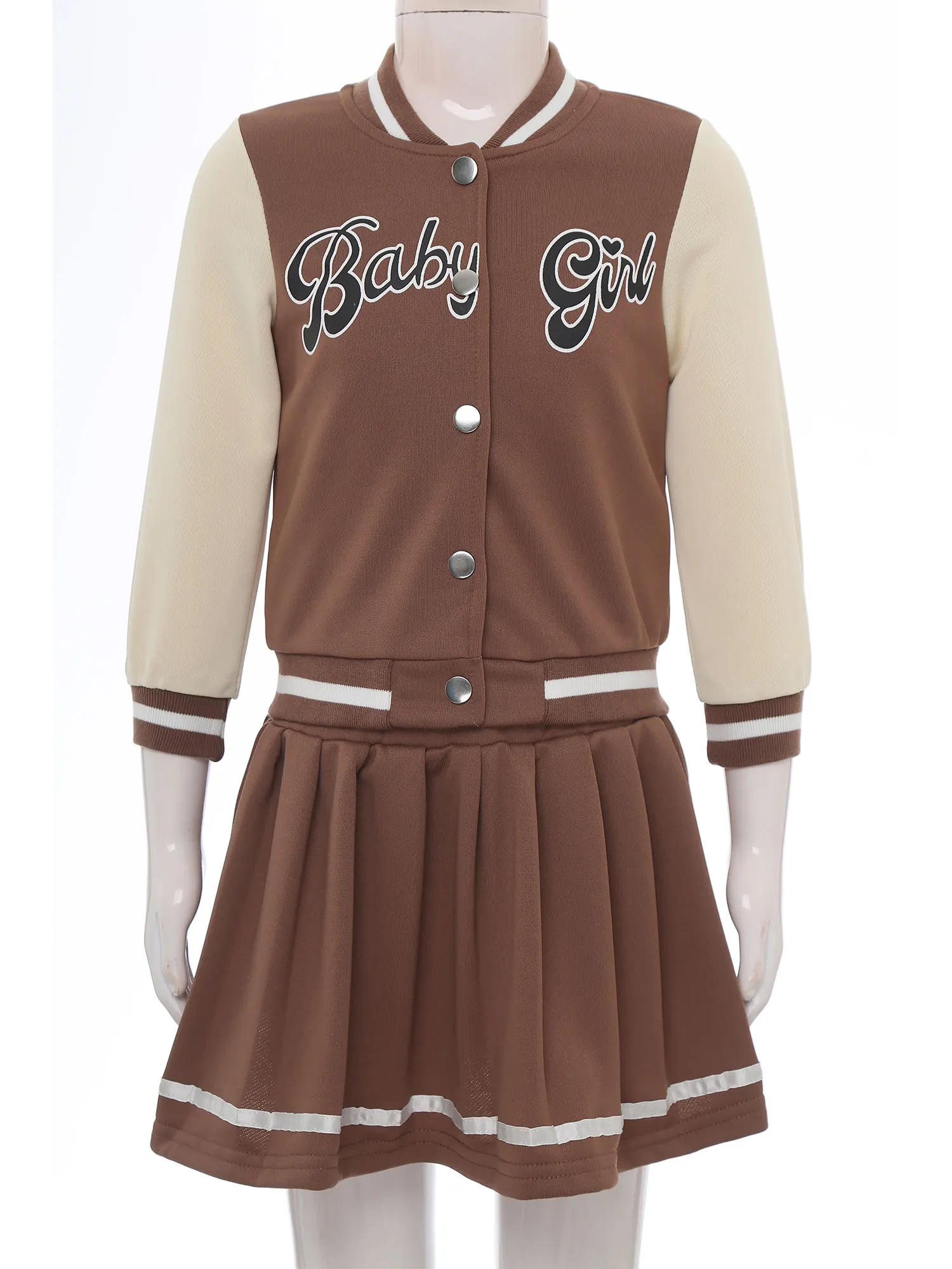 Chaqueta de béisbol con botones para niños y niñas – manga larga
