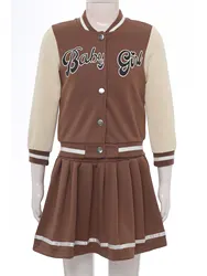 Chaqueta de béisbol con botones para niños y niñas – manga larga