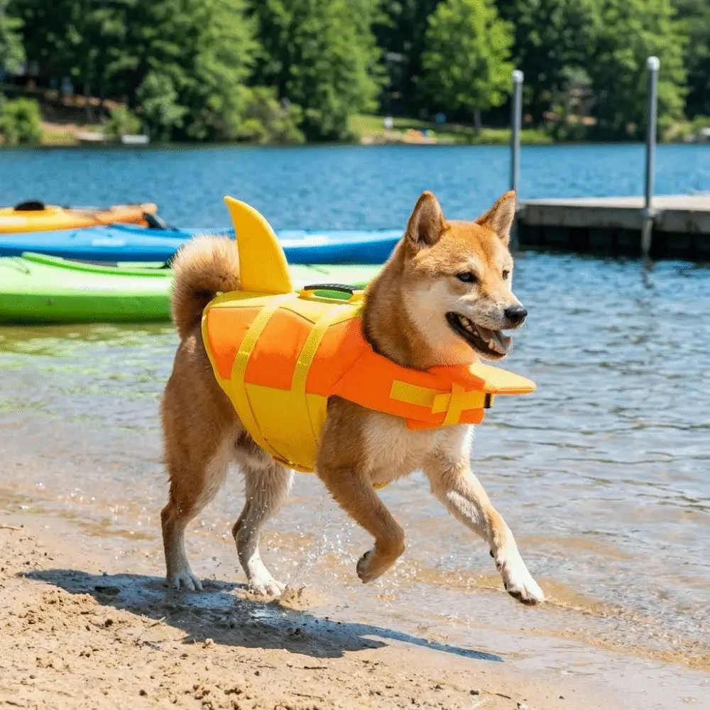 Chaleco salvavidas tiburón para perros, alta visibilidad ajustable - imagen 2