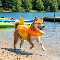 Chaleco salvavidas tiburón para perros, alta visibilidad ajustable