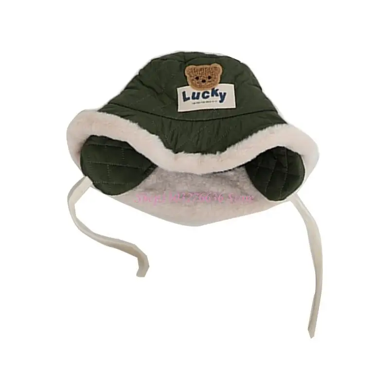 Gorro pescador para bebé con patrón de oso