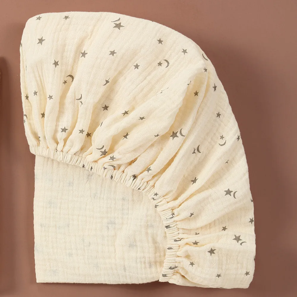 Sábana ajustable orgánica para cuna suave estilo boho neutral - imagen 3