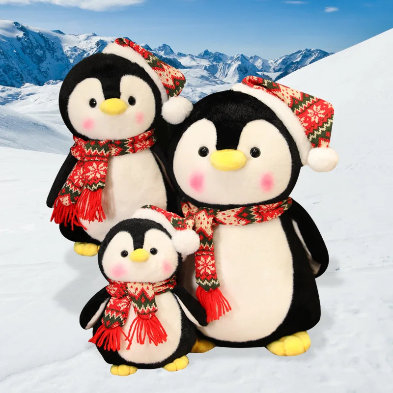 Peluche pingüino kawaii con look tierno