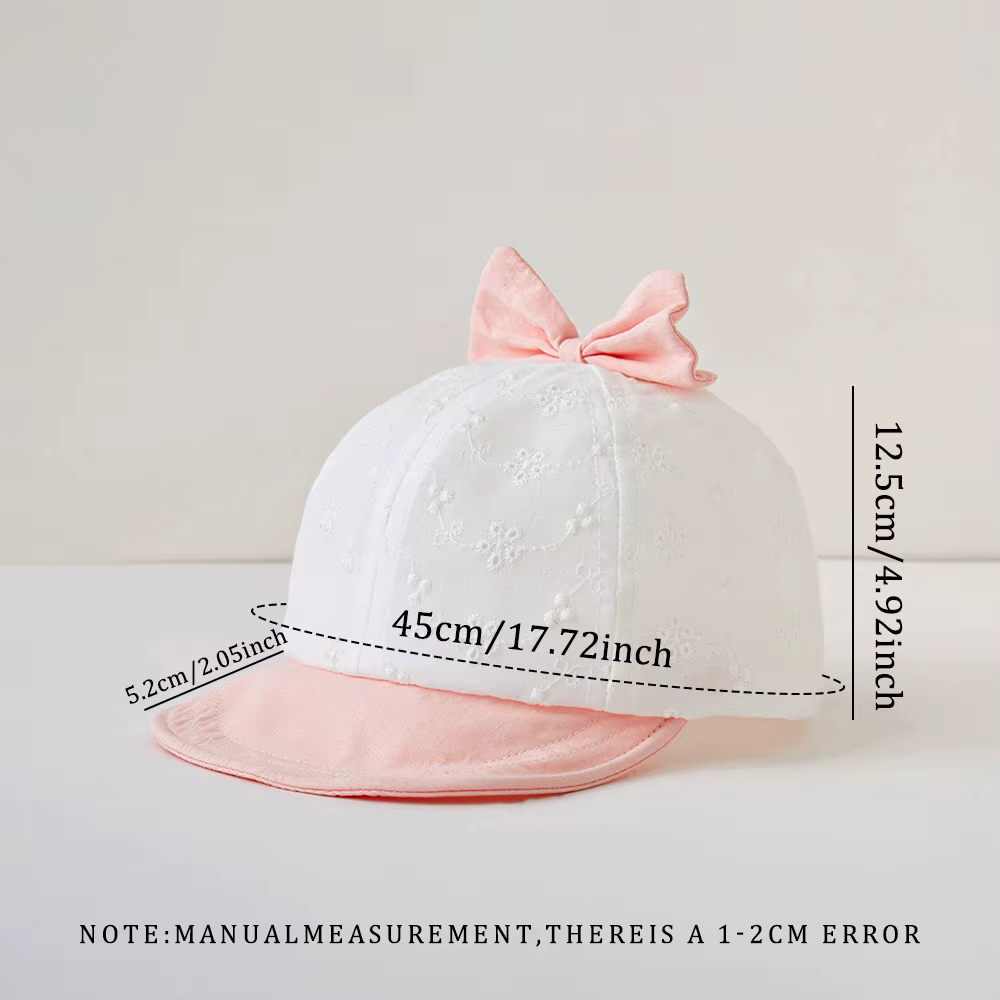 Gorra infantil ajustable con lazo bordado y protección solar - imagen 5