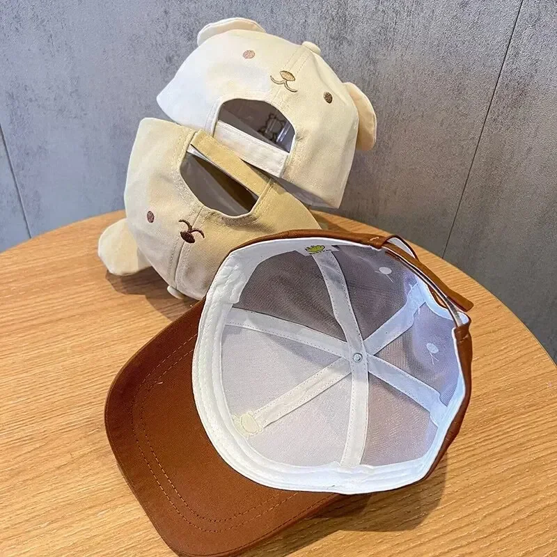 Gorra bebé oso de dibujos animados con visera solar ajustable - imagen 2
