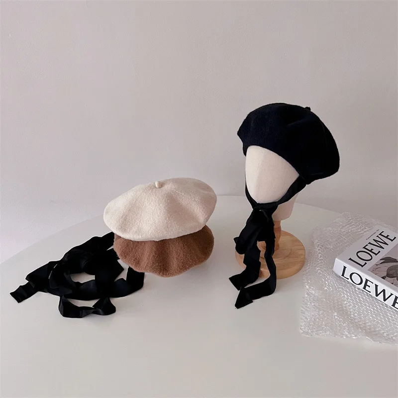 Milangel Gorro de Princesa Lana con Cordones para Niña – Otoño - imagen 3