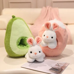 Peluche de conejo con abrazo frutal, suave y creativo