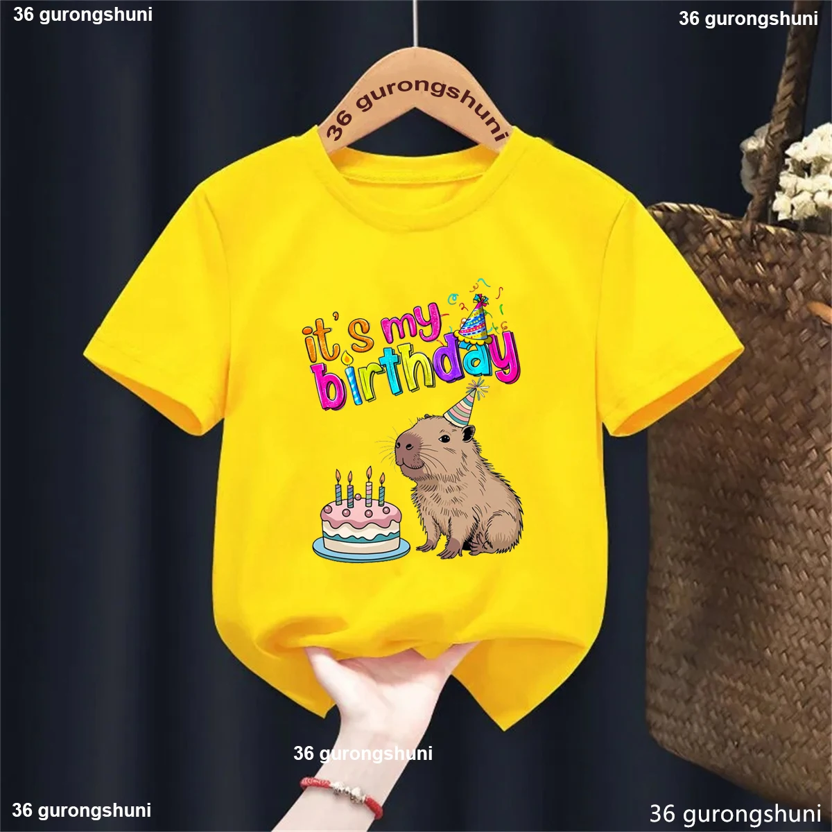Camiseta infantil capibara – Diseño pastel cumpleaños niños - imagen 5