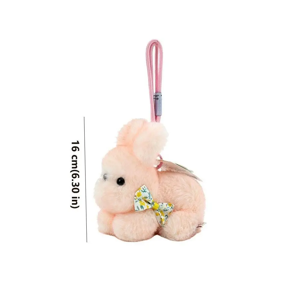 Llavero de peluche con conejo y lazo suave para bolso - imagen 4