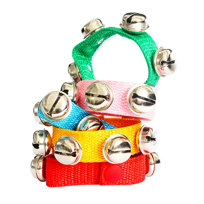 Cascabeles navideños azules con correas de tela para manualidades - imagen 3