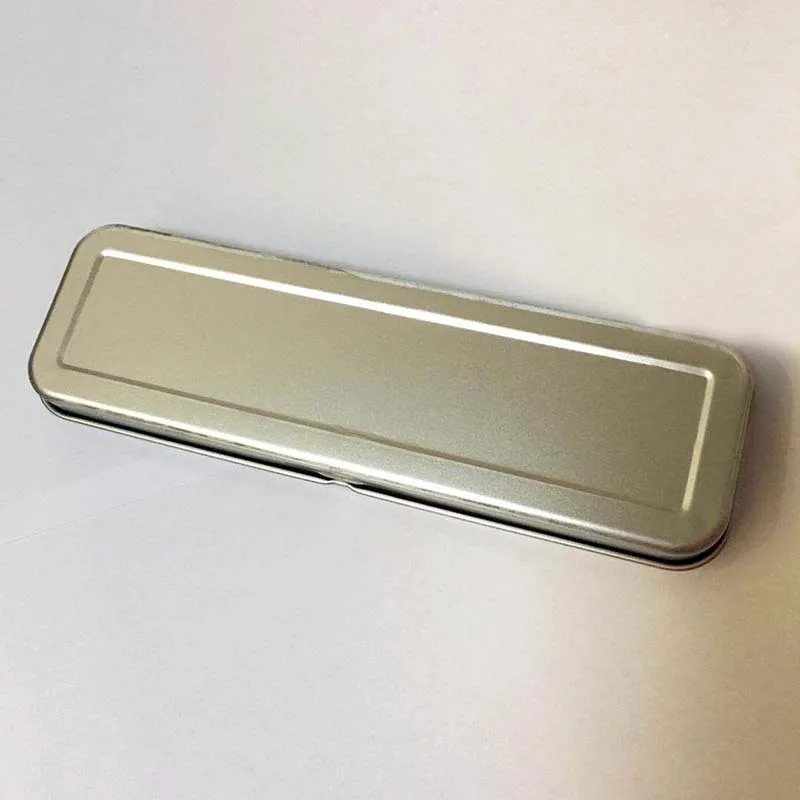 Estuche metálico rectangular resistente para bolígrafos y plumas - imagen 3