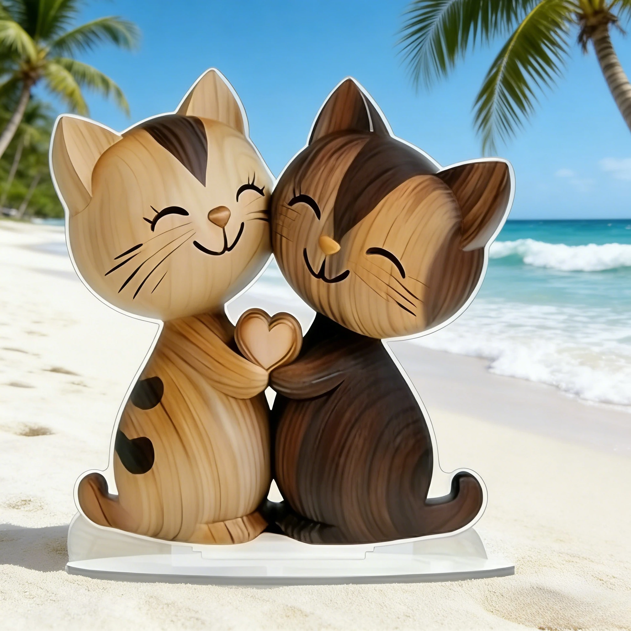 Figura decorativa de gato plana para escritorio con encanto - imagen 3