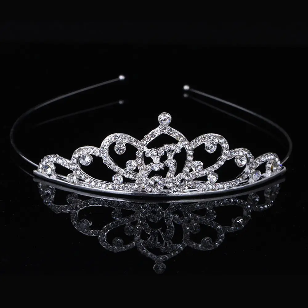 Corona de princesa con strass para niña – Diadema brillante para fiestas - imagen 5