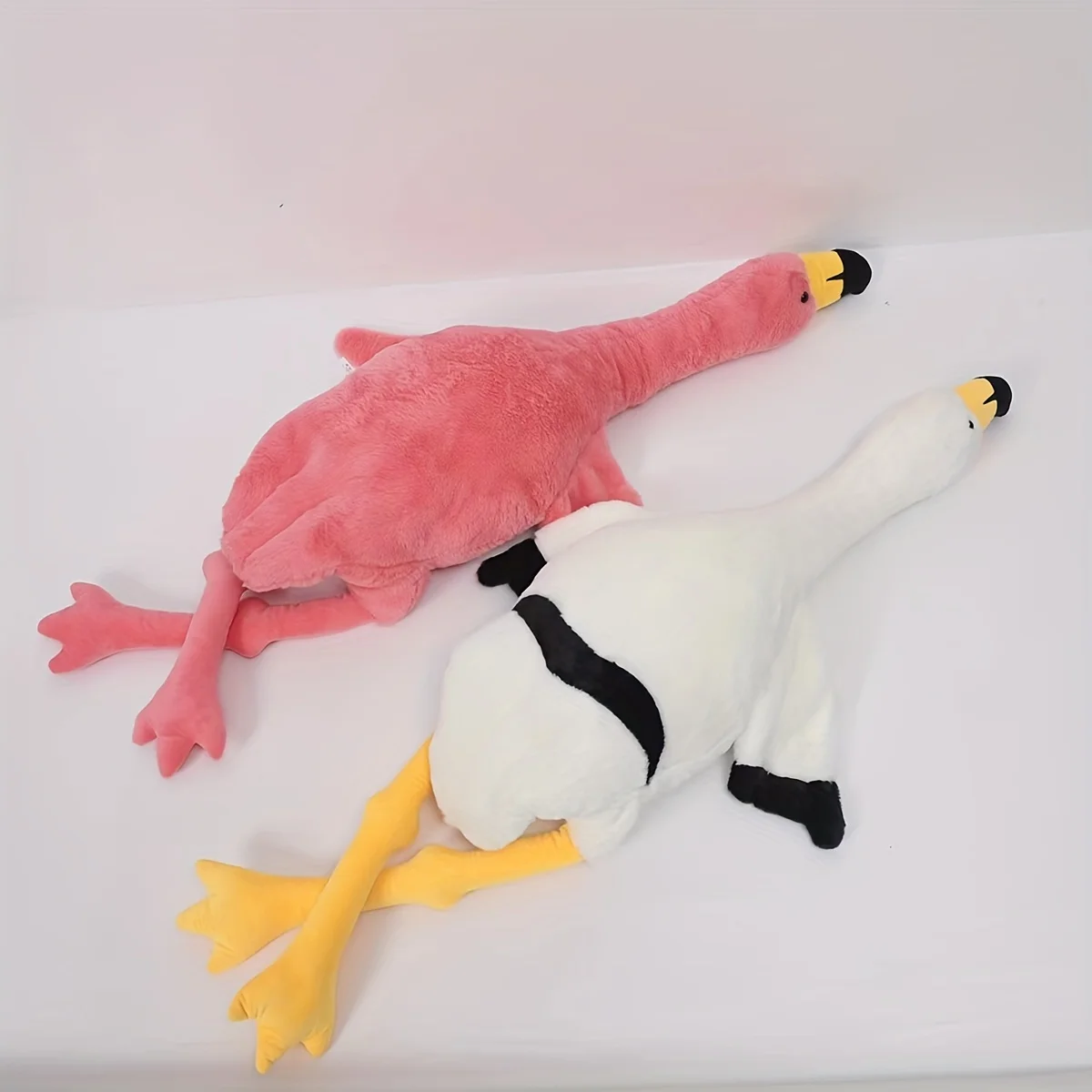 Peluche de flamenco esponjoso rosa y blanco, para niños - imagen 5