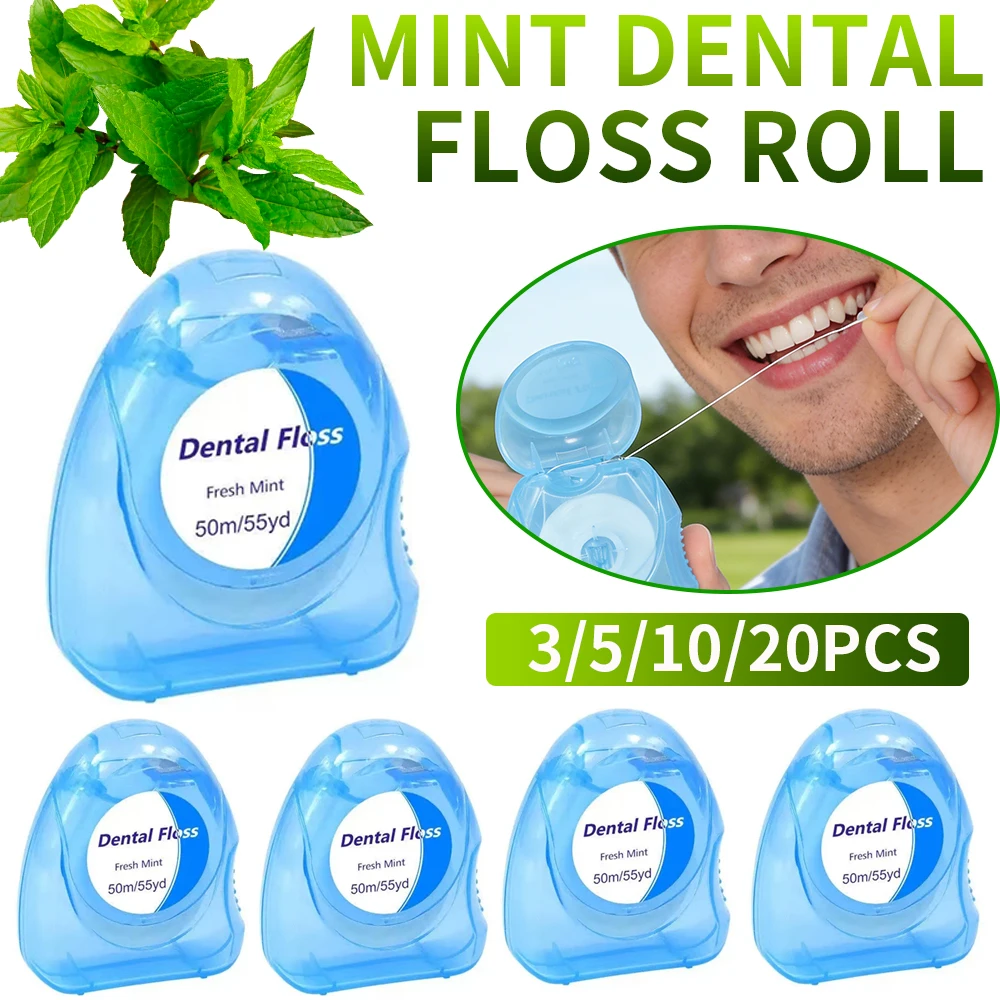 Hilo dental de menta para dentadura postiza, cuidado bucal - imagen 3