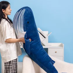 Almohada de peluche de ballena azul gigante para sofá