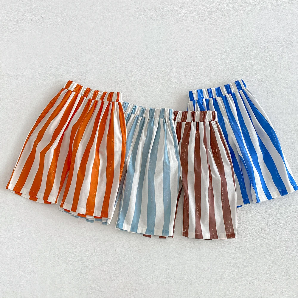 Pantalones cortos de rayas con bolsillos y cintura elástica - imagen 5