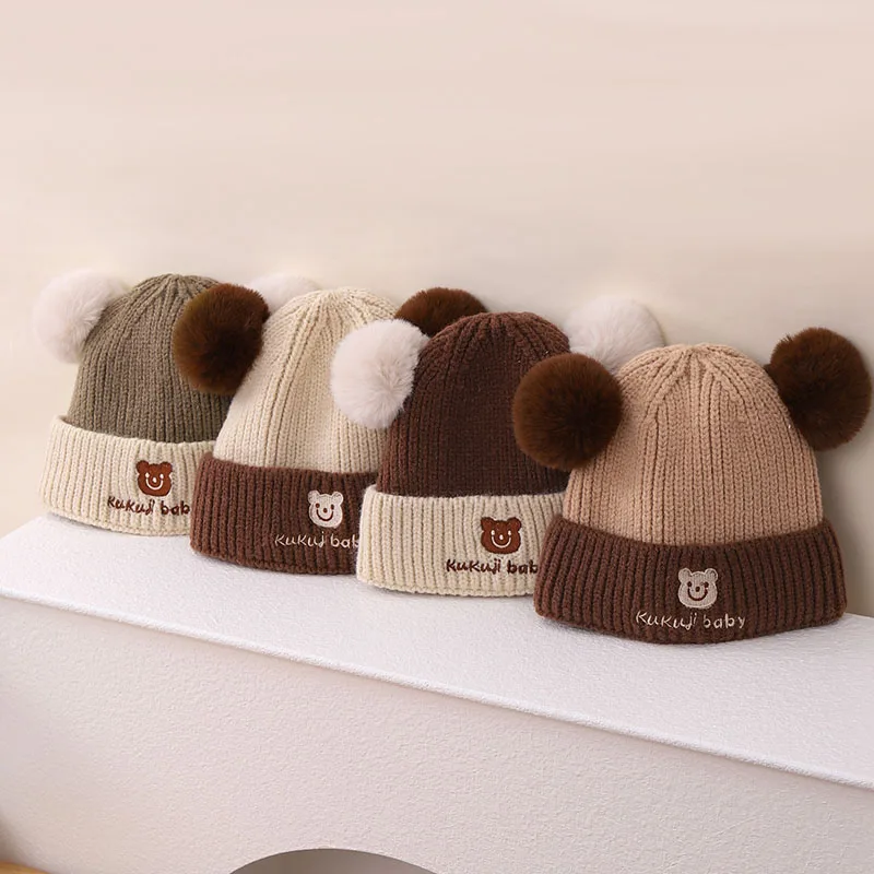 MILANCEL conjunto de gorro y bufanda de punto invierno con oso - imagen 3