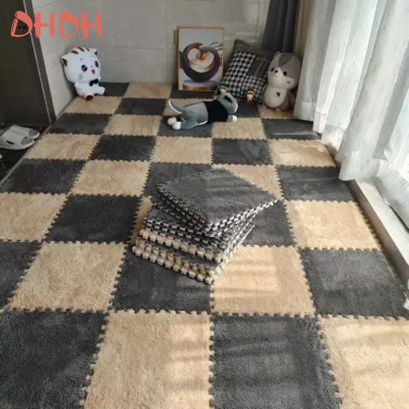 Alfombra de juego infantil de felpa suave antideslizante puzzle - imagen 2