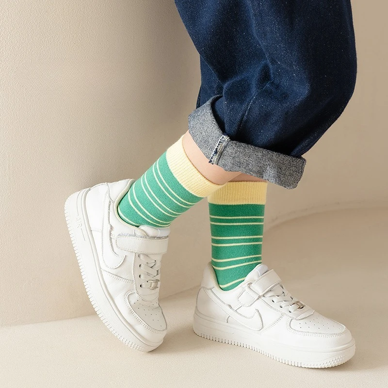 Calcetines hasta la rodilla de rayas estilo japonés otoño-invierno - imagen 2