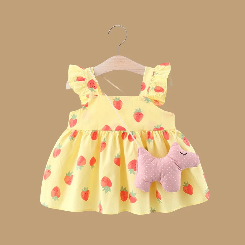 Vestido verano de algodón con lazo floral para niña - imagen 3