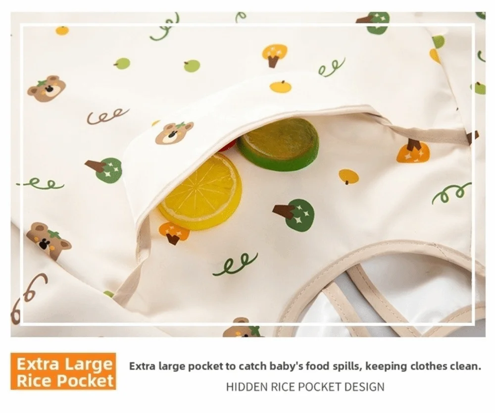 Babero impermeable infantil con bolsillo para comida y delantal - imagen 4