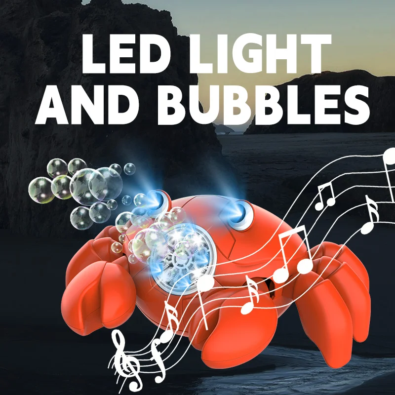 Máquina de burbujas cangrejo con luces y música para niños - imagen 2