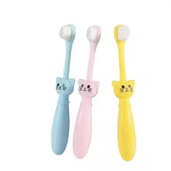 Cepillo dental infantil forma gato cerdas suaves para niños