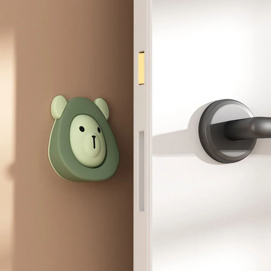 Tope de puerta infantil de silicona – Protección antipellizco con forma de oso - imagen 4