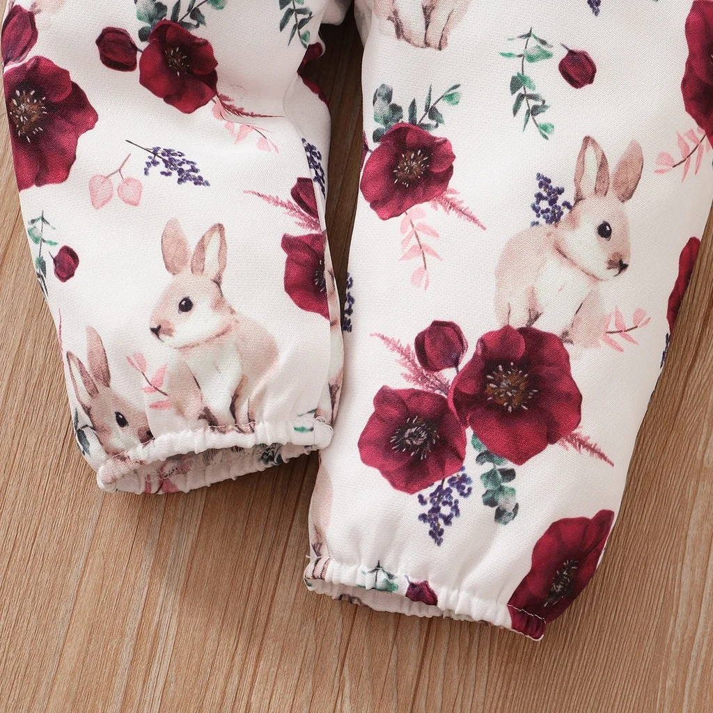 Conjunto bebé niña Año Nuevo 0-18m mono rojo pantalones tirantes flores - imagen 4