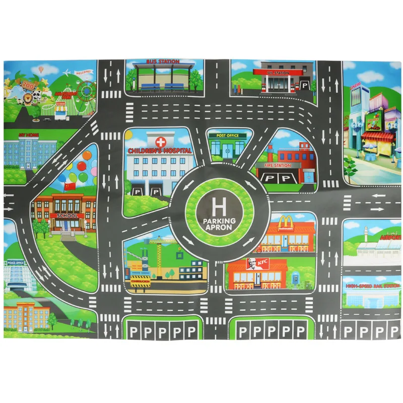Alfombra de carretera infantil de tráfico para juegos de ciudad