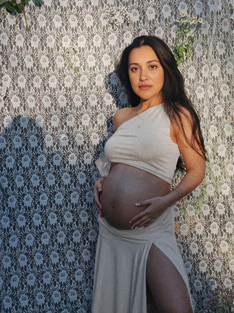 Vestido premamá para sesión de fotos – Elegante conjunto de dos piezas - imagen 4