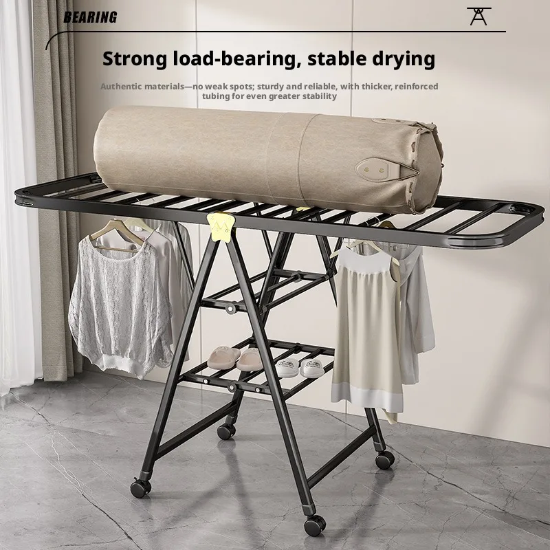 Tendedero plegable con ruedas de acero inoxidable exterior e interior - imagen 2