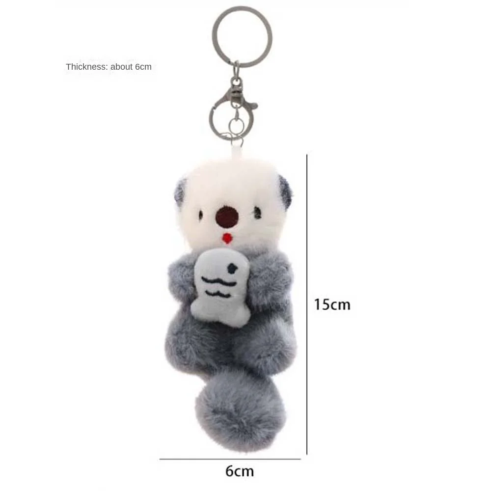 Llavero de peluche de nutria estilo dibujo animado