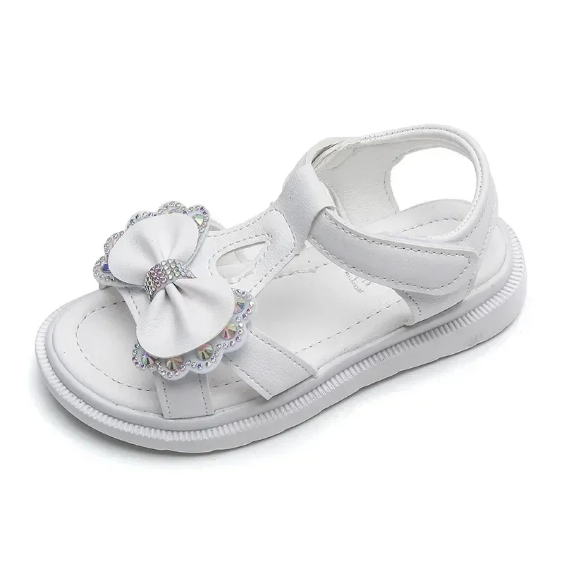 Sandalias blandas para niñas con lazo y suela flexible - imagen 4
