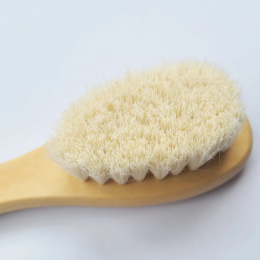 Peine para bebé en madera de haya y cepillo suave para masajes - imagen 3